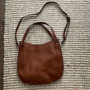 Sole Society Vegan Hobo Purse in Brown With Crossbody Strap